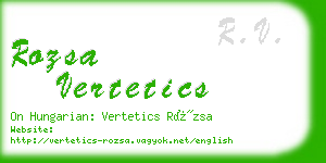 rozsa vertetics business card